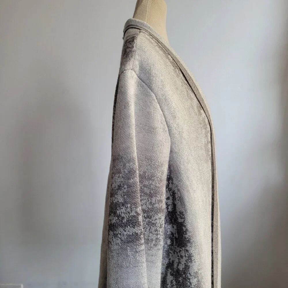 Alfred Dunner Silver Sequin Open-Front Cardigan Sweater & Matching Top (S: 1X)
